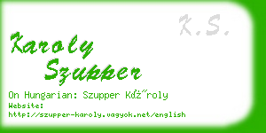 karoly szupper business card